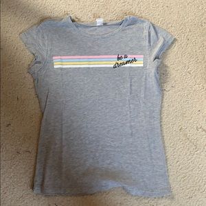 Grey with stripes with the words “be a dreamer”